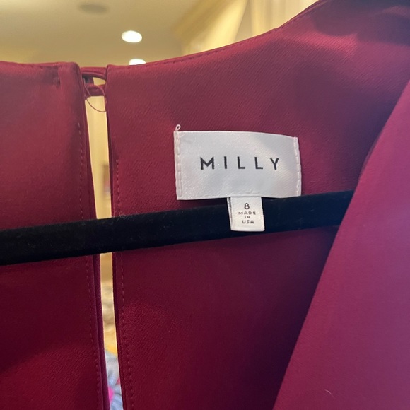 Milly Red Maroon Red Bell Sleeve Sheath Holiday Dress - Picture 4 of 4